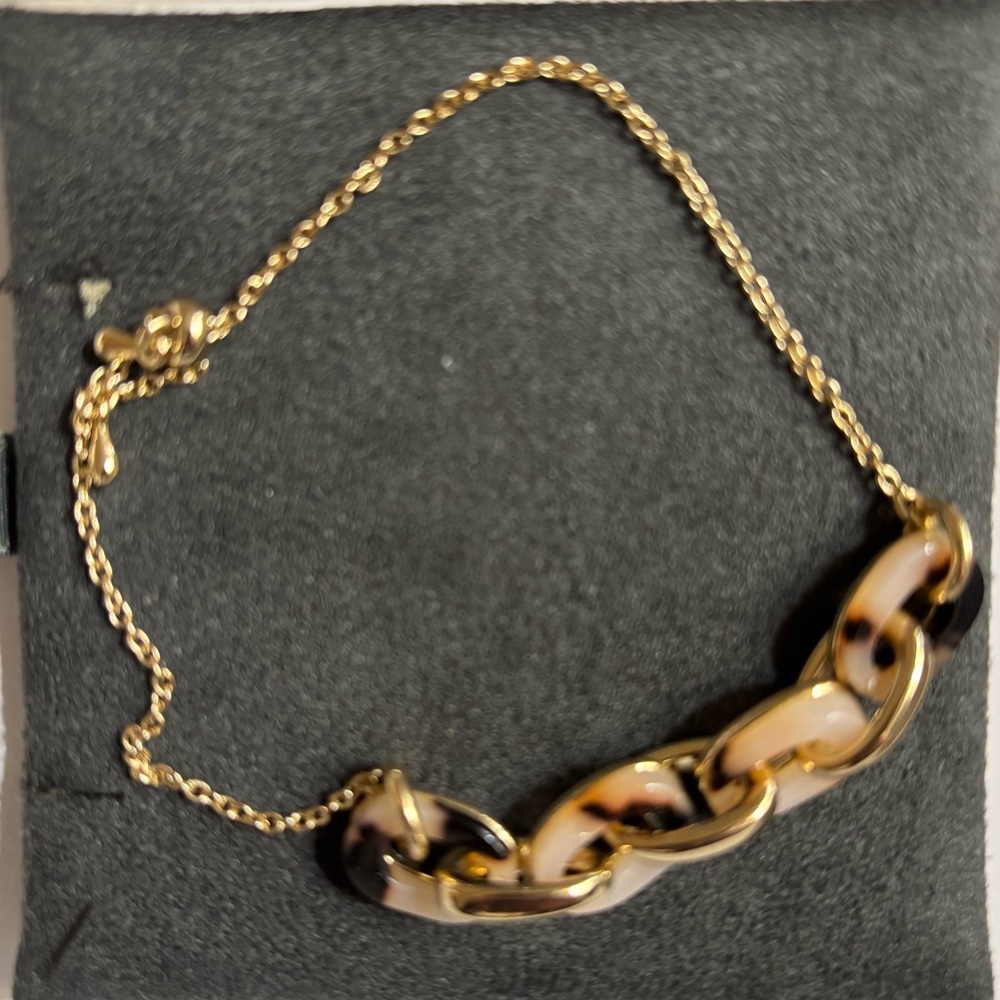 Banana Republic Tortoise Goldtone Adjustable Slider Bracelet